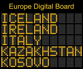 Fototapeta premium Europe airport digital boarding