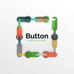 Thin line design geometric button, flat illustration