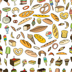 Seamless pattern of ice-cream