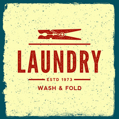 Obraz premium laundry emblem. logotype template with ink stamp texture