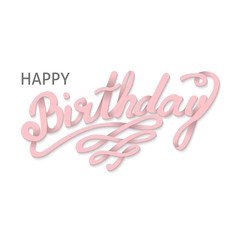 Obraz na płótnie Canvas Happy Birthday vector card. Handdrawn, lettering design for invi