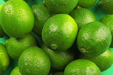 Stack of limes, closeup