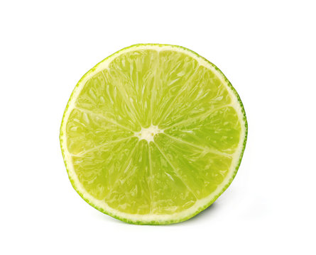 Half of lime, isolated on white