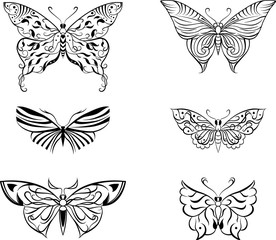stylized butterfly set