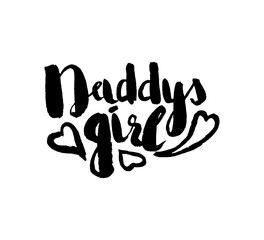 Stencil lettering quotes daddys girl isolated on a white background. Vector