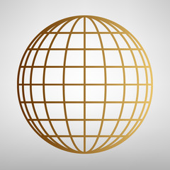 Earth Globe sign. Flat style icon