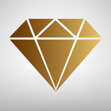 Diamond sign. Flat style icon