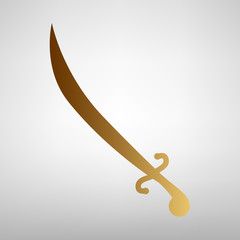 Sword sign. Flat style icon