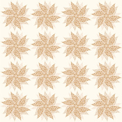 Beige vintage flowers, seamless ornament. Vector