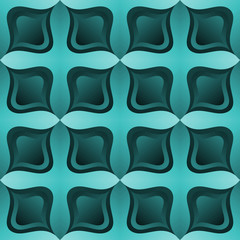 Gradient Shiny Turquoise Curved Tile Cross Texture Pattern Background Wallpaper Illustration