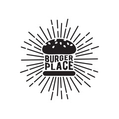 Black and white burger icon.