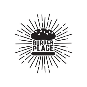 Black and white burger icon.