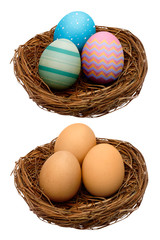 Set of decorated easter eggs