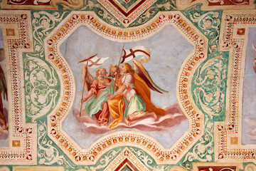 Fototapeta na wymiar Rom, San Giovanni in Laterano, Deckenfresken in der Loggia
