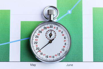 Naklejka premium Stopwatch on paper background