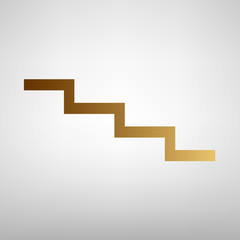 Stair down sign. Flat style icon
