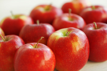 Ripe red apples, closeup