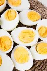 sliced hard boiled eggs