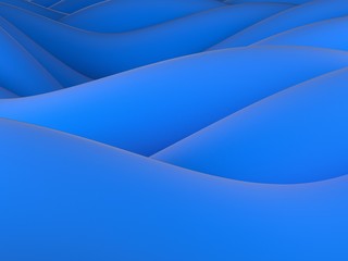 Abstract 3d background, blue sea or water waves