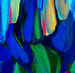decorative abstract painting on a rough canvas by oil, illustrat © Mikhail Zahranichny