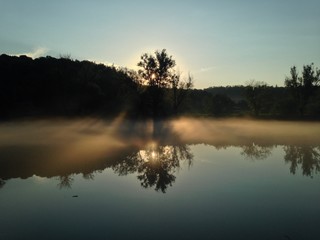 Fototapeta premium Fog on the lake