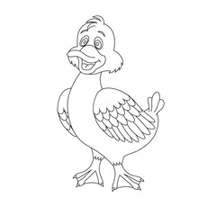 Cute little cartoon goose. 