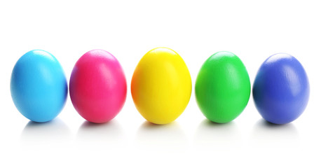 Colorful Easter eggs isolated on white