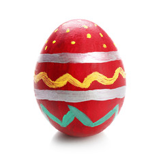 Painted Easter egg isolated on white