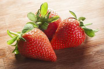 basket with strawberry on table