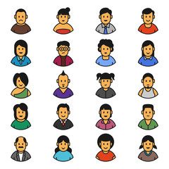vector set of people icons. user avatars for web identity