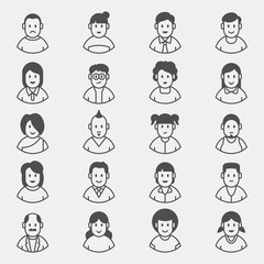 vector set of people icons. user avatars for web identity