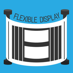 Flexible display smartphone flat style