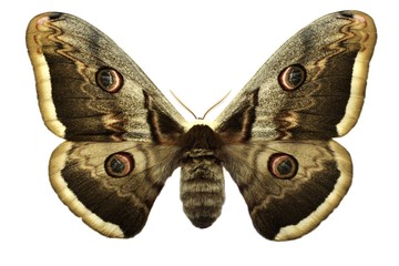 Giant Peacock Moth isolated  