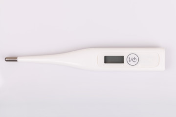 Thermometer on white background.