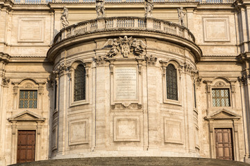 Fototapeta na wymiar Basilica di Santa Maria Maggiore, Cappella Paolina, view from Piazza Esquilino in Rome. Italy.