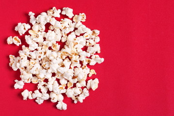 popcorn on a red