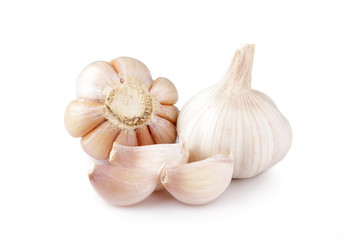 Fresh garlic isolated on white background