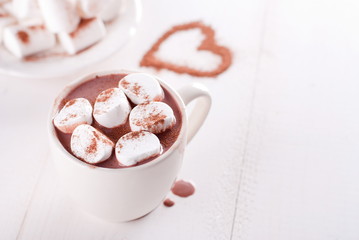 cup of cocoa with marshmallows Heart