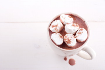 delicious cup of cocoa with marshmallows