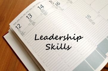 Leadership skills write on notebook