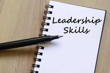 Leadership skills write on notebook