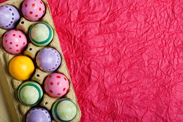 Easter eggs in a box