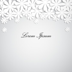 Paper texture white wedding floral background