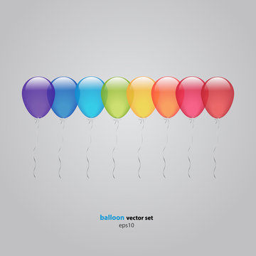 Rainbow helium colorful balloons set