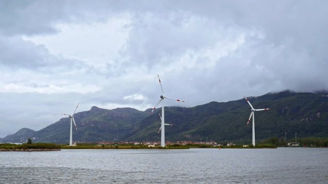 Wind Power Plants in Ocean on Seychelles