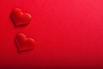 Heart on a red background