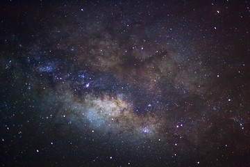 Obraz na płótnie Canvas Close-up of Milky Way,Long exposure photograph, with grain