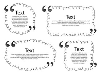Quote frames templates set illustration.