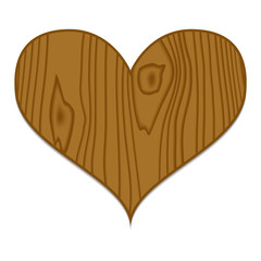 Vector brown wooden heart