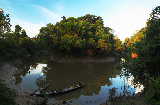 Fototapeta Village in the Amazon  